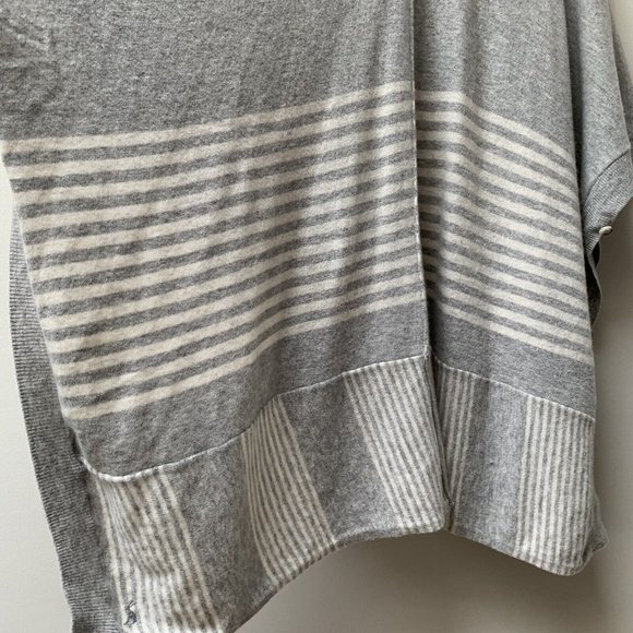 Joules Patti Cape Open Cardigan Size S/M Wool Blend Grey White Cloak Pockets - Picture 10 of 12